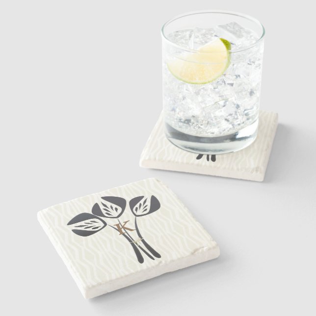 Personalised Tulips Stone Coaster (Side)