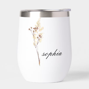 Personalised Tumbler,Custom Birth Flowers Tumbler 