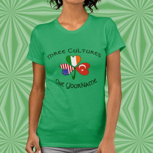 Personalised Turkey Ireland USA Shamrock Women's T-Shirt