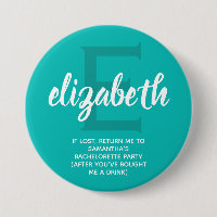 Personalised Turquoise Bachelorette Party