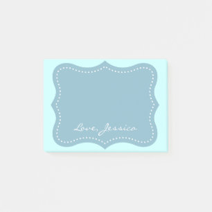 Personalised turquoise blue bracket Post-it® notes