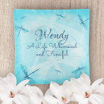 Personalised Turquoise Jewellery Trinket Tray<br><div class="desc">Personalised trinket tray with aquamarine, blue, and turquoise dragonflies is a unique gift for a birthday or anniversary! Beautiful writing with your own custom name and message can be changed to other fonts and colours. Aqua and turquoise gradient artwork can be transferred to other gifts and cards. Honour your wife,...</div>