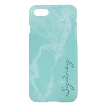 Personalised Turquoise Marble iPhone 7 Case