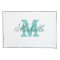 Personalised turquoise name monogram pillowcase