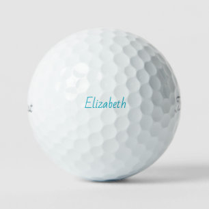 Personalised Turquoise Name Titleist VI Golf Balls