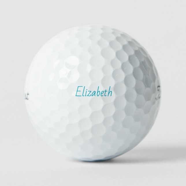 Personalised Turquoise Name Titleist VI Golf Balls (Front)