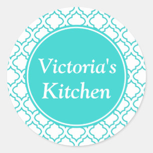 Personalised Turquoise Pattern Stickers