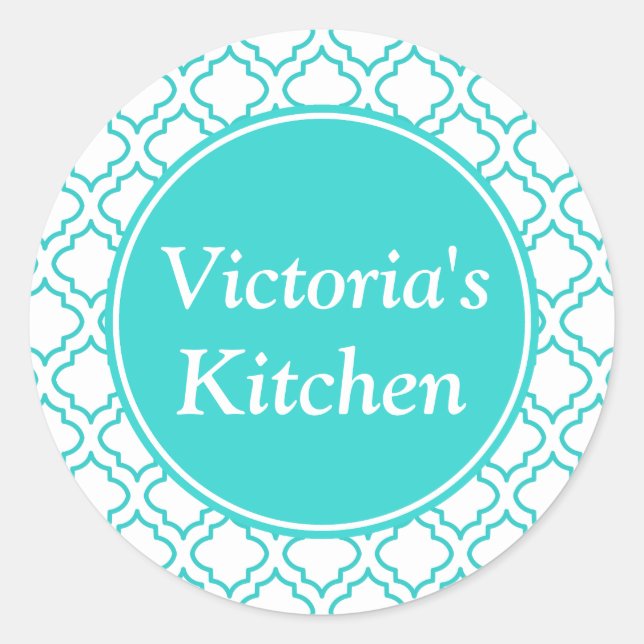 Personalised Turquoise Pattern Stickers (Front)