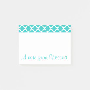 Personalised Turquoise Post It Notes
