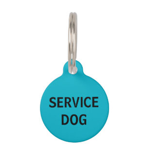 Personalised Turquoise Service Dog Pet Tag