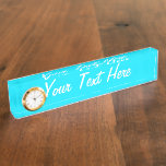 Personalised Turquoise Sky Blue Colour Customise i Nameplate<br><div class="desc">This festive custom product is available in a vibrant accent cyan blue style colour decor for yourself or as a gift sure to make an impression in all occasions. Click on the "Customise it!" button or link you find on this product page to reveal a set of user friendly designing...</div>