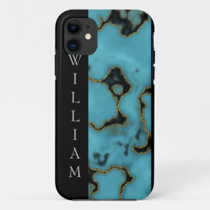 Personalised Turquoise Stone Gold and Black Case-Mate iPhone Case
