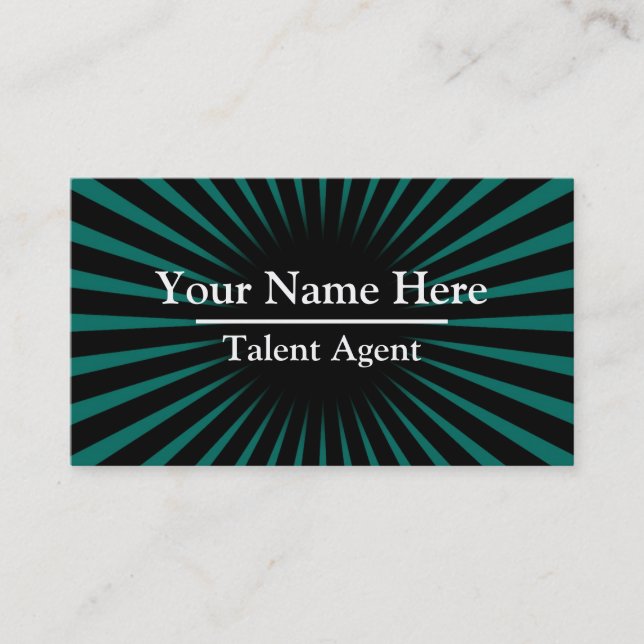 Personalised Turquoise Sunray Business Card (Front)