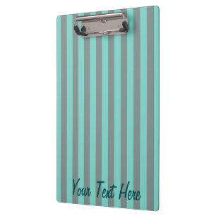 Personalised Turquoise Vertical Stripes Customise Clipboard