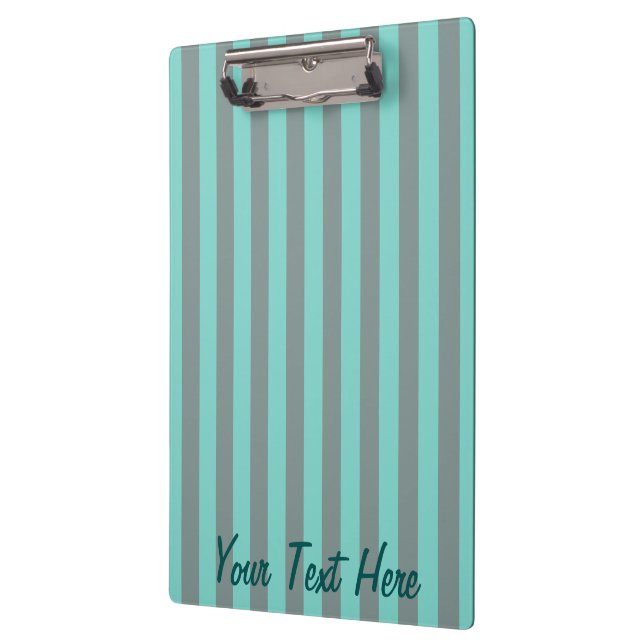 Personalised Turquoise Vertical Stripes Customise Clipboard (Left)