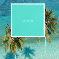 Personalised Turquoise White Text Shower