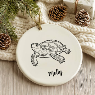Personalised Turtle Christmas Ceramic Tree Decoration