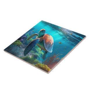 Personalised Turtle Image Classic Ceramic Art Tile
