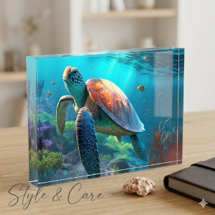 Personalised Turtle Photo Block Custom Gift Idea