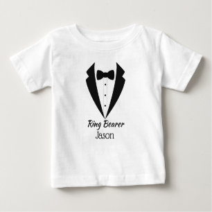 Personalised Tux Ring Bearer Baby T-Shirt