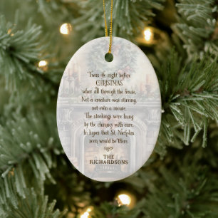 Personalised Twas the Night Before Christmas Ceramic Tree Decoration
