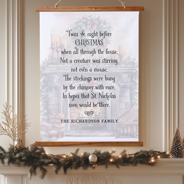 Personalised Twas the Night Before Christmas Poem Hanging Tapestry (Creator Uploaded)