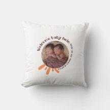 Personalised Twin Baby Photo Pillow |