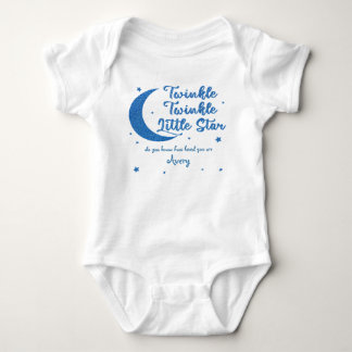 Personalised Twinkle little star printed glitter Baby Bodysuit