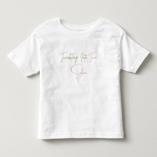 Personalised Twinkling Into Two Birthday Shirt (Front)