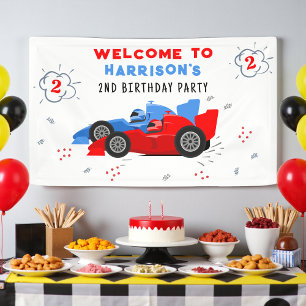 Personalised Two Fast 2nd Birthday Race Car Welcom Banner