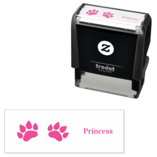 Personalised Two Paw Print Choice Custom Colours Self-inking Stamp