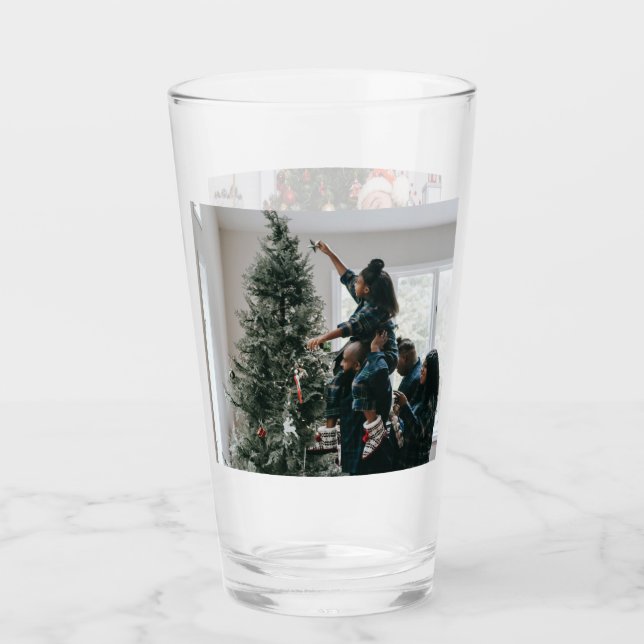 Personalised Two Sided Family Christmas Photo  Glass (Front)