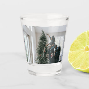 Personalised Two Sided Family Christmas Photo Shot Glass