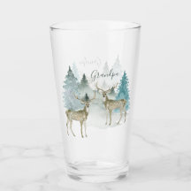 Personalised Two Stag Deer in Winter Woodland