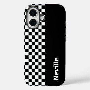 Personalised Two-Tone Checkerboard iPhone 16 Case