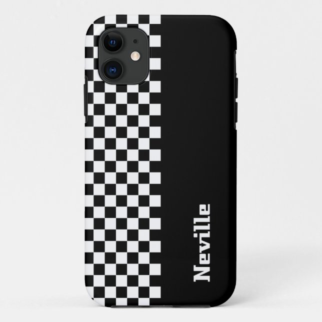 Personalised Two-Tone Checkerboard Case-Mate iPhone Case (Back)