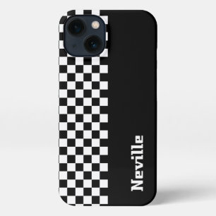 Personalised Two-Tone Checkerboard iPhone 13 Case