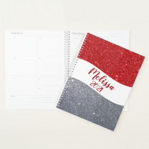 Personalised two tone glitter planner