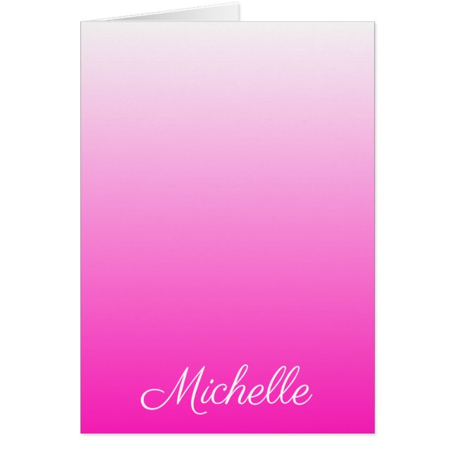 Personalised two-tone gradient ombre hot pink (Front)