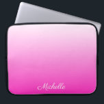 Personalised two-tone gradient ombre hot pink laptop sleeve<br><div class="desc">Personalised two-tone gradient ombre hot pink</div>