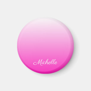 Personalised two-tone gradient ombre hot pink magnet
