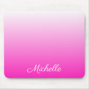 Personalised two-tone gradient ombre hot pink mouse pad
