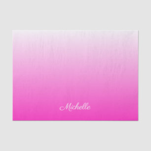 Personalised two-tone gradient ombre hot pink tissue paper