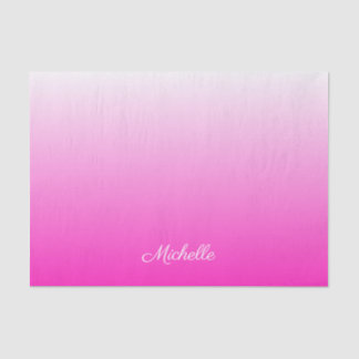 Personalised two-tone gradient ombre hot pink tissue paper
