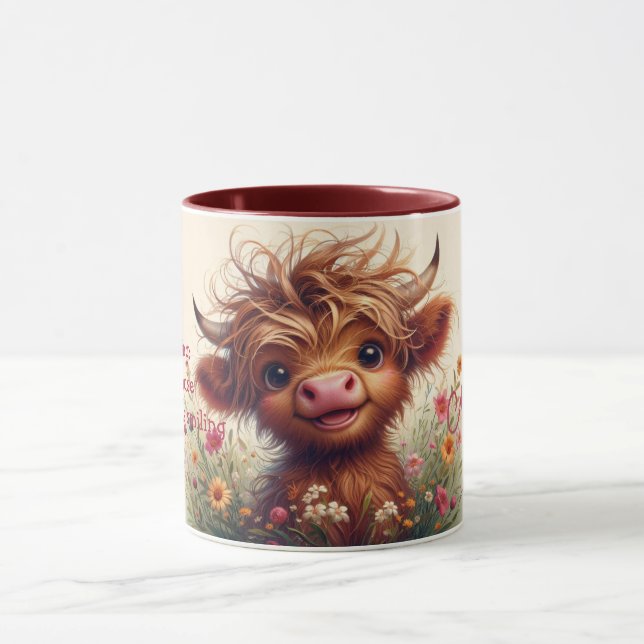 Personalised Two-Tone Highland Cow Mug, 11 oz Mug (Center)