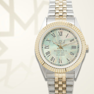 Personalised Two-Tone Watch ∣ Aqua Marble Gift