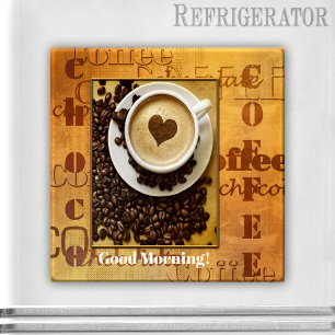 Personalised Typography Coffee Lover Photo Magnet