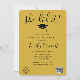 Personalised Typography Graduation Party Invitation
