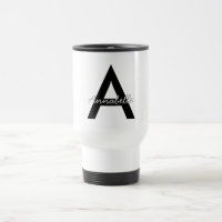 Personalised Typography Monogram Travel Mug