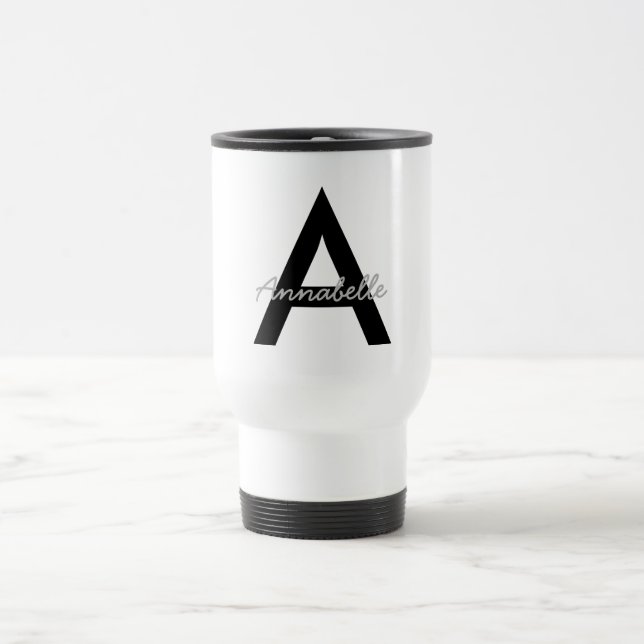 Personalised Typography Monogram Travel Mug (Center)